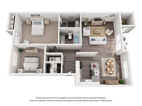 Floor plan 2x2 Upgraded