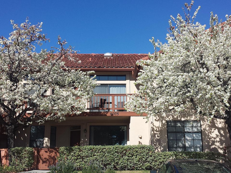 Upper unit with beautiful trees out front