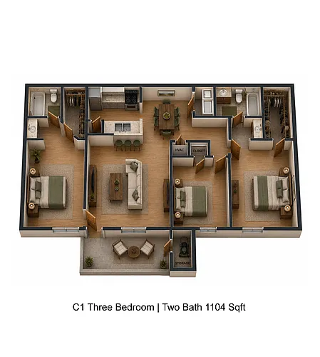 Floor plan 3 bedroom 2 bath