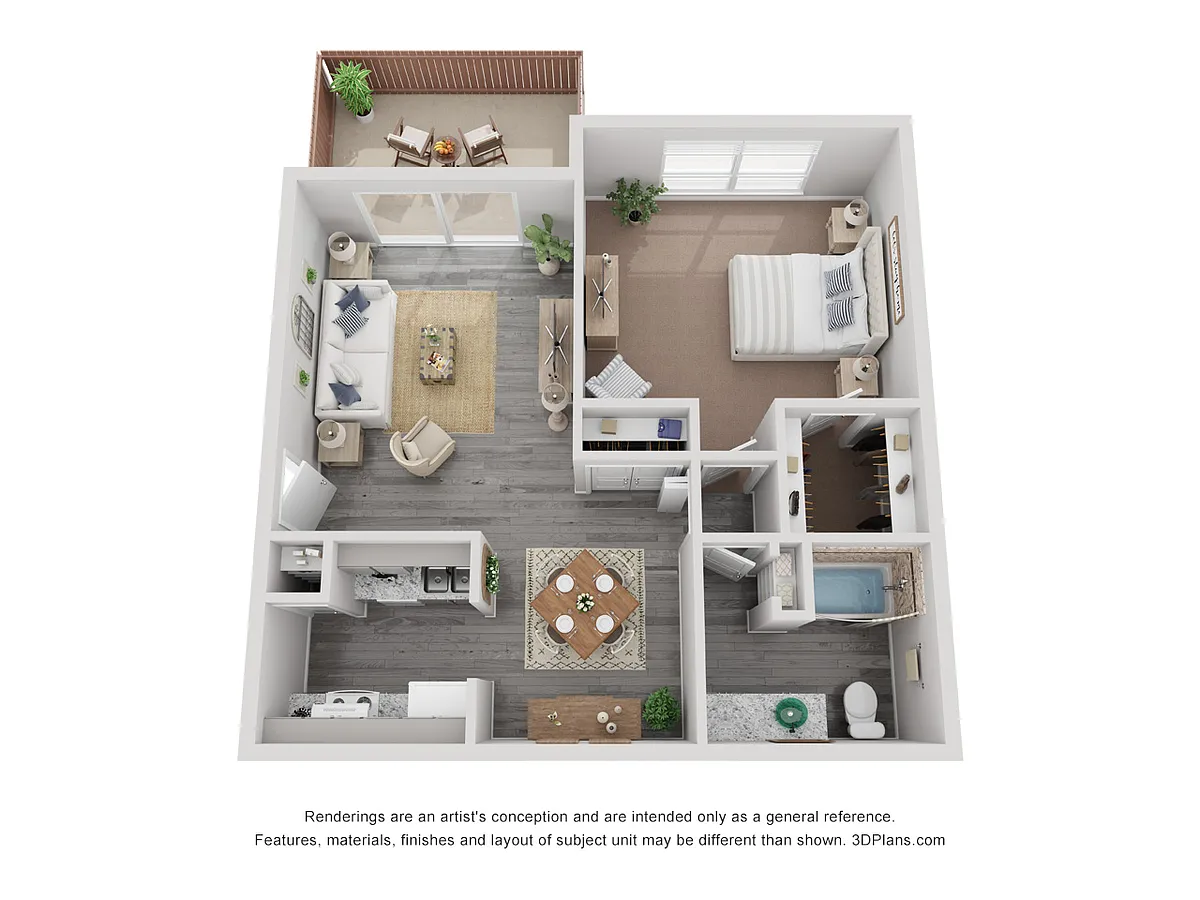 Floor plan 1 Bed 1 Bath Luxury Rehab 699 sq ft