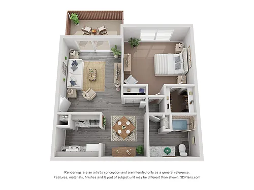 Floor plan 1 Bed 1 Bath Luxury Rehab 699 sq ft