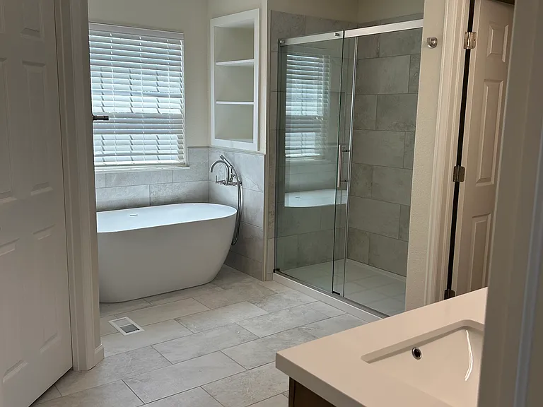 Master bath with Large Shower and soaking tub