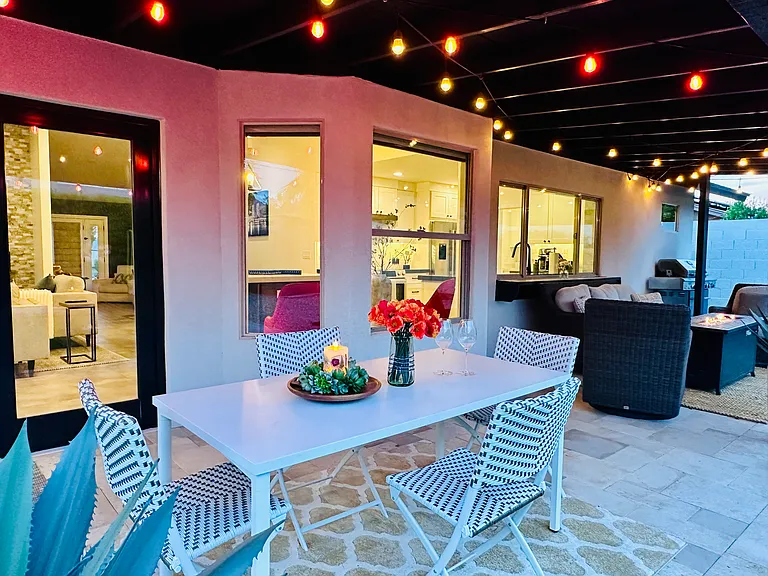 Private Backyard Oasis: 
Have a fine candle lit dinner with your loved ones...