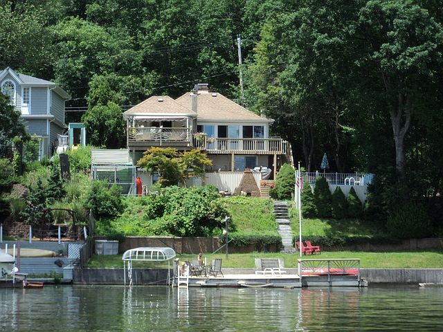 View of house coming in from lake