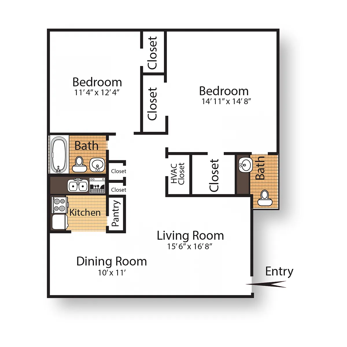Floor plan Two Bedroom