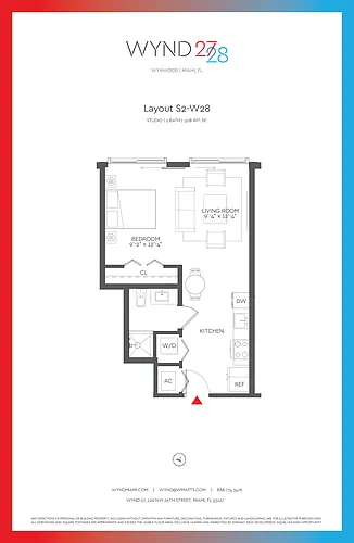Floor plan W28 - Studio (508 SF)