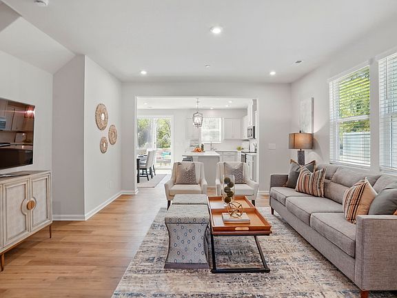 Gathering room and kitchen beyond