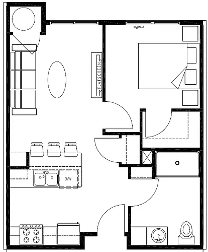 Floor plan 1 bedroom