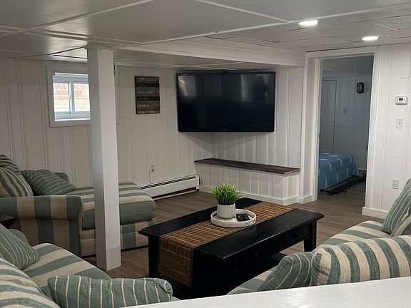 Living area with large TV