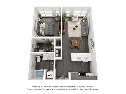 Floor plan 1 Bedroom A