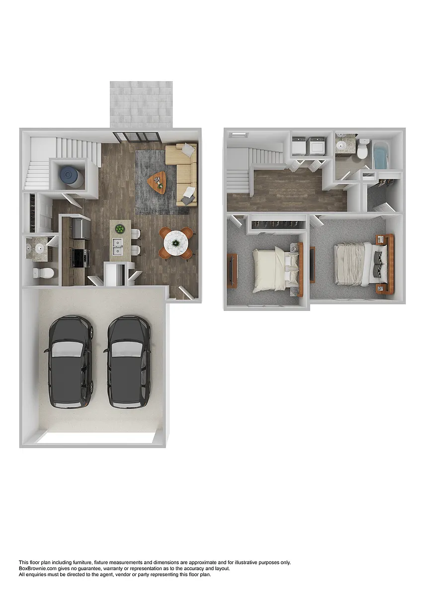 Floor plan Townhome 2 Bedroom 1.5 Bathroom
