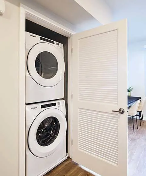 Full size stackable washer and dryer