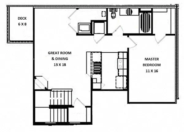 Floor plan 1 Bedroom - 2nd Floor