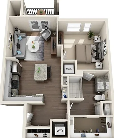 The Lamar, One Bedroom, 708 sqft, Stackable Washer/Dryer, Patio/Balcony, Walk-in Closet The Lamar, One Bedroom, 708 sqft, Stackable Washer/Dryer, Patio/Balcony, Walk-in Closet