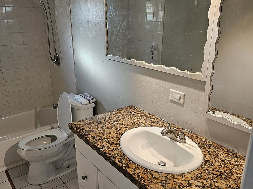 Marble top vanity.