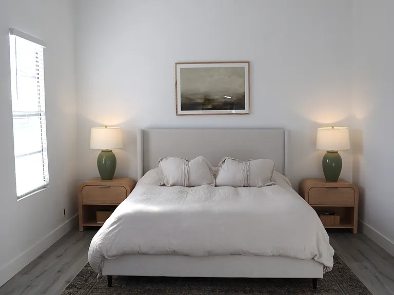Primary bedroom. Memory foam mattress. King bed