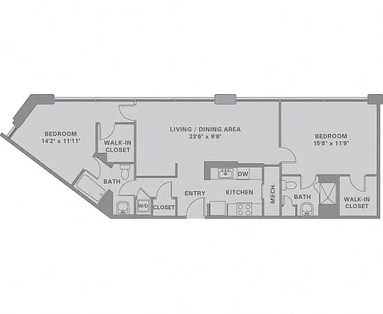 Floor plan 2 Bed/2 Bath-B6