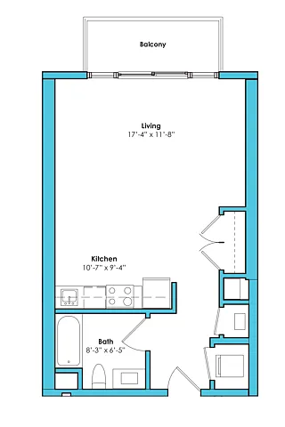 Floor plan Studio (535 SF)
