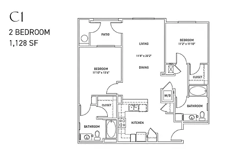 Floor plan C1 Two Bedroom Renovated