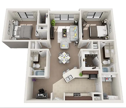 Floor plan Thress Bedroom Two Bathroom -