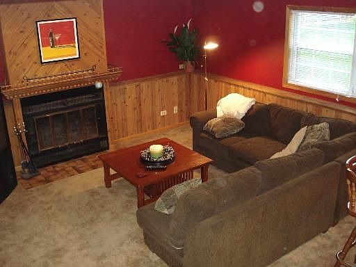 Lower Level with Fireplace and Custom Wood Work