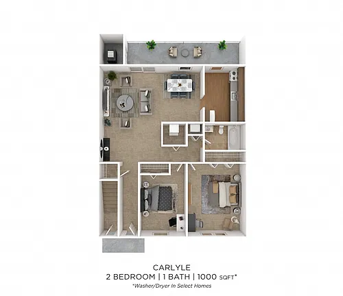 Floor plan Two Bedroom - Carlyle