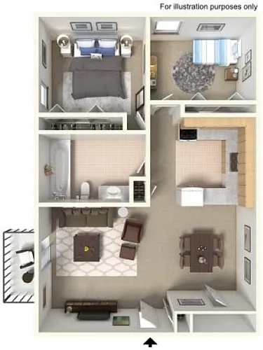 Floor plan 2 bed 1 bath