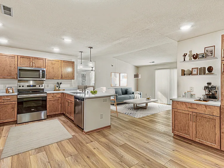 Two bedroom, two bath with great room open concept