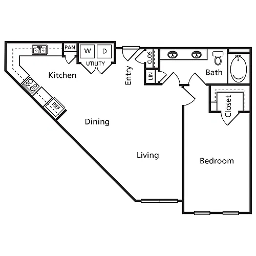 Floor plan A07 - The Glenn - 841 sqft