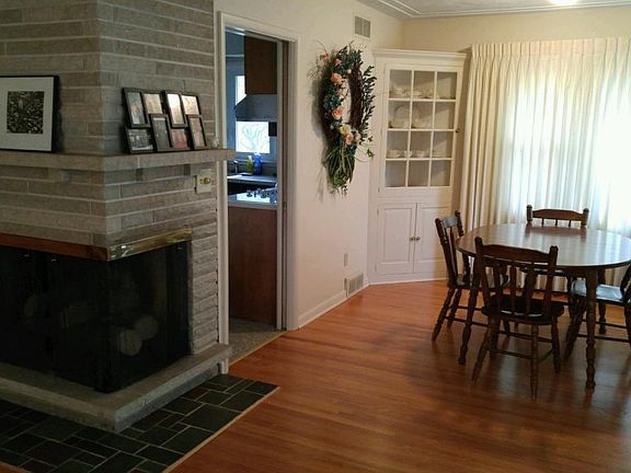 Dining room with built-in china cabinet