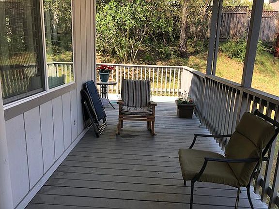 The deck is nice for hanging out.