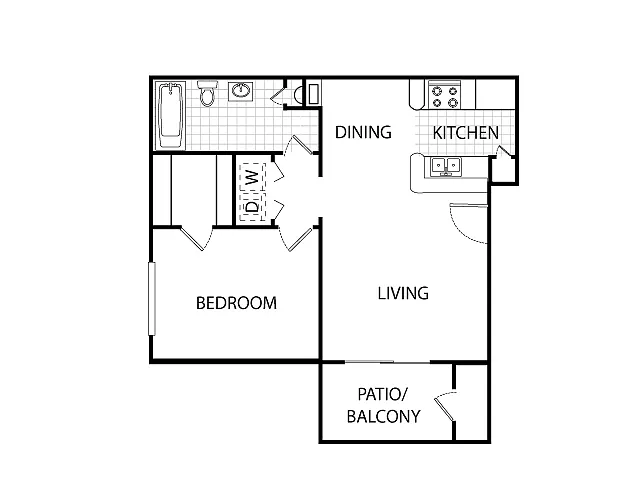 Floor plan 1 Bed 1 Bath