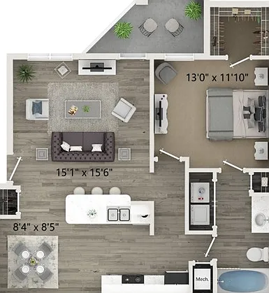 One Bedroom One Bath Floor Plan One Bedroom One Bath Floor Plan