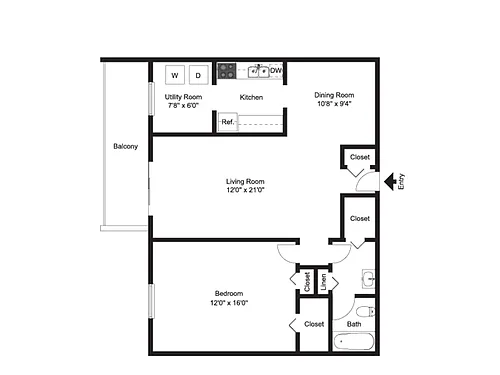 Floor plan One Bedroom
