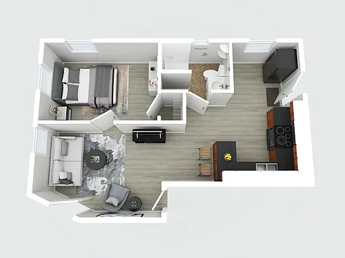 Floor plan Ferry St. - 1 Bed, 1 Bath