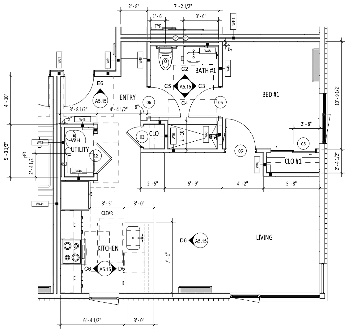 Floor plan 1 Bed 1 Bath