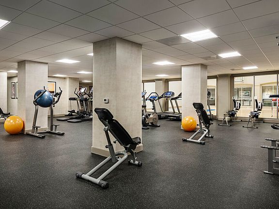 Getting to the gym is easy when you have a state-of-the-art fitness center in your own building.