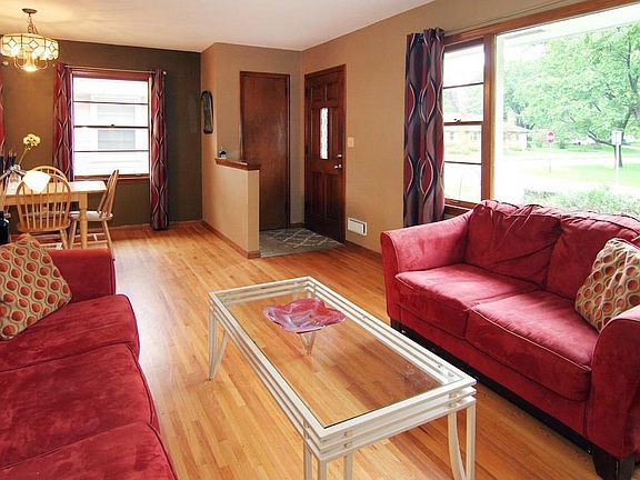 The welcoming entry has a coat closet and opens to the bright living room with west facing picture window.