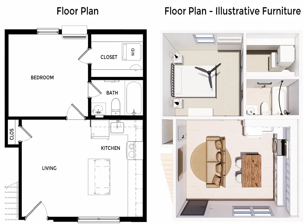 Floor plan 134-138 W Seaview 1BD 1BA