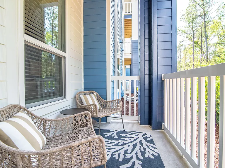 Private Patio/Balcony at Hawthorne at Indy West in Wilmington, NC