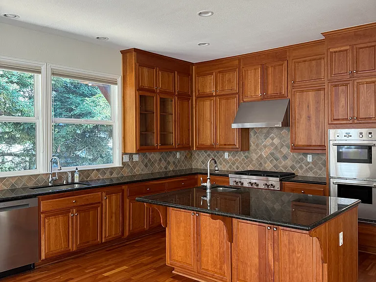View of kitchen from family room
