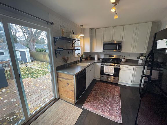 Kitchen with deck view