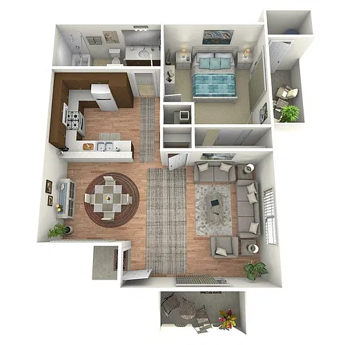 Floor plan 1 Bedroom 1 Bathroom
