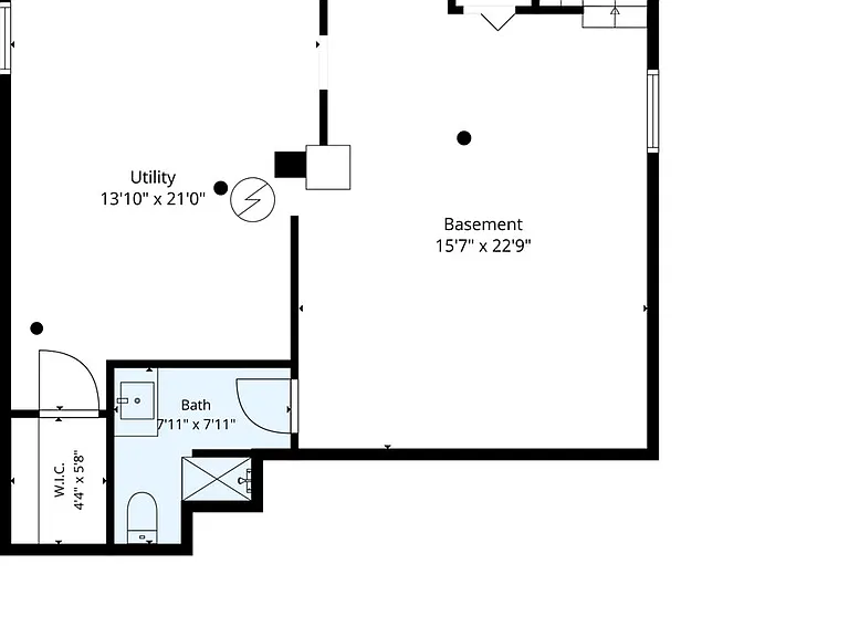 Lower level layout.