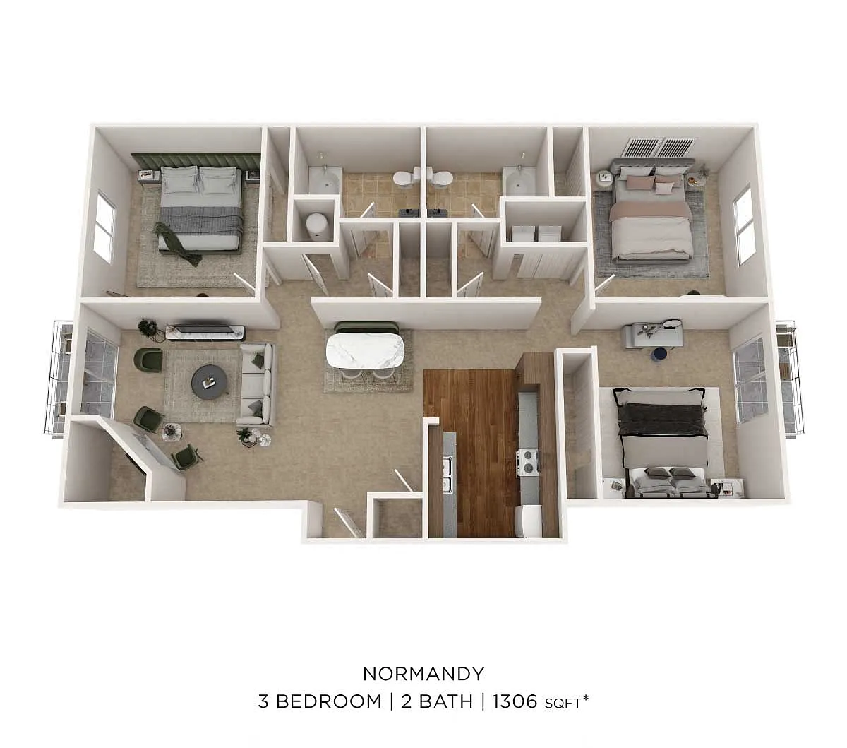 Floor plan Three Bedroom