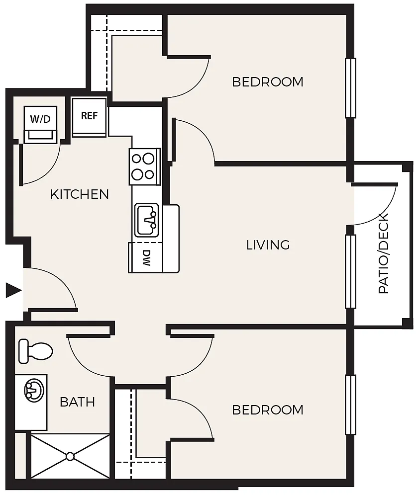 Floor plan 2 Bed 1 Bath B3