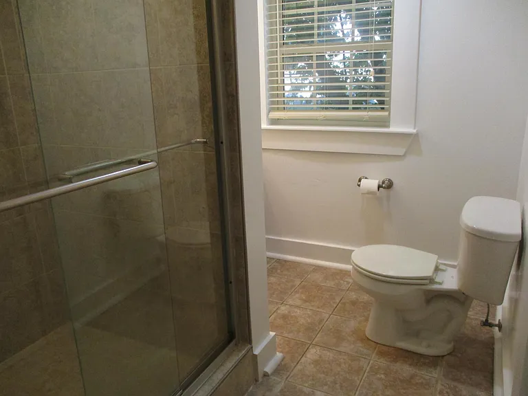 Upstairs bathroom with large shower