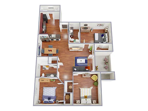 Floor plan 3 Bed, 2 Bath