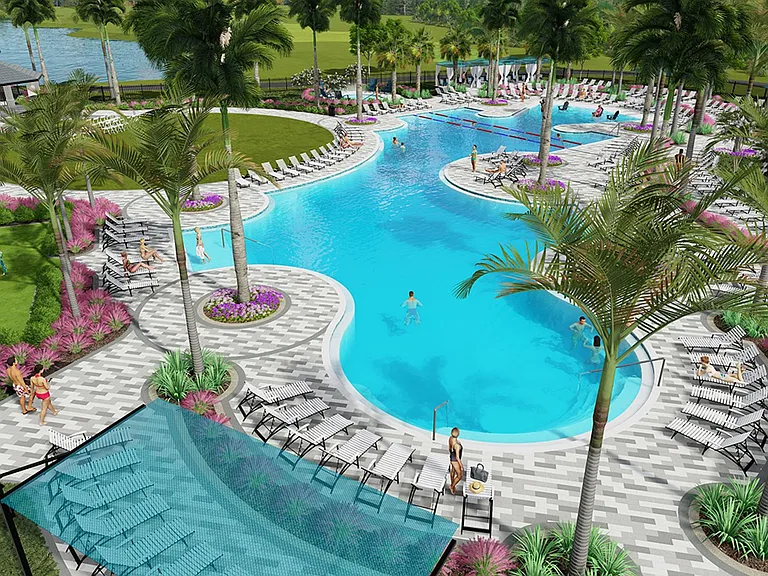 Resort style pool at the Wellen Park Golf and Country Club
