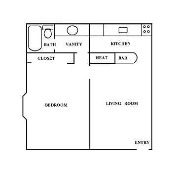 Floor plan Small 1 Bedroom